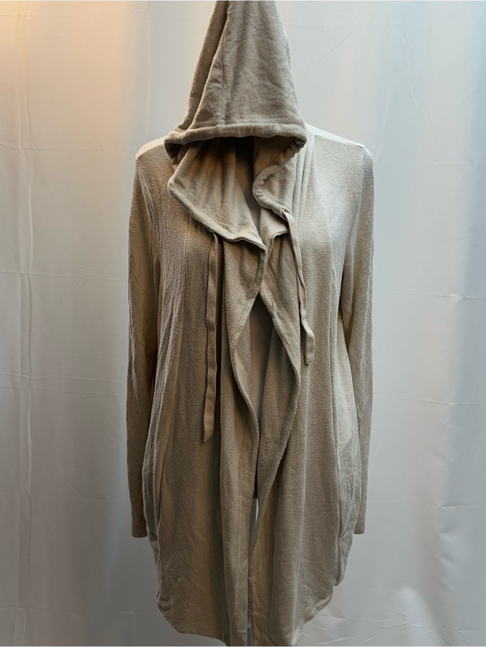 Z Supply Hooded Open-Front Cardigan in tan M